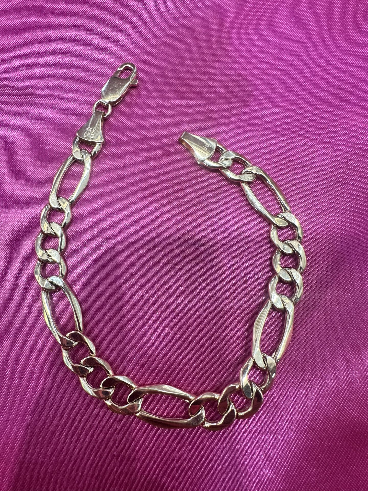14k Gold 8.5mm Figaro Bracelet