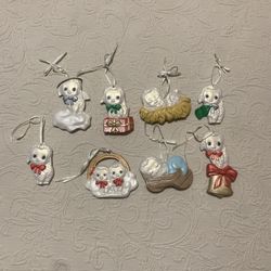 Kimple Ceramic Lambs Holiday Baby Nativity Christmas Ornament Decor Lot