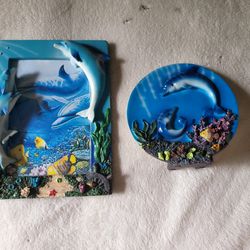 Dolphin Picture Frame And Knick Knack