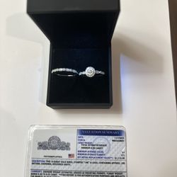 Stunning 14K Gold Engagement Ring & Wedding Band Set