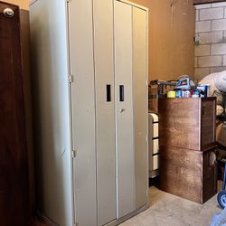 Extra Large Metal Garage Cabinet Folding Doors 4 Shelves