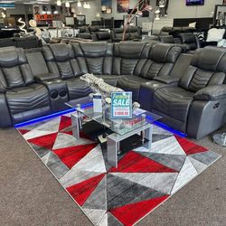 Power Reclining Sectional Available For Fast Delivery 