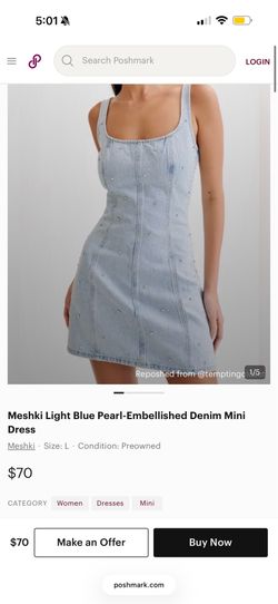 Meshki denim rhinestone dress