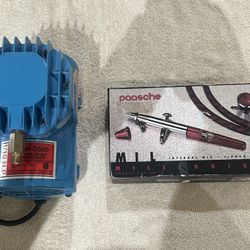 Paasche Millennium Double-Action Airbrush Set With Paasche Air Compressor 