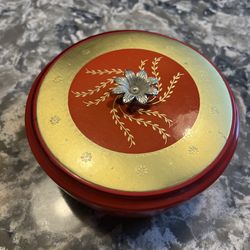 Antique ceramic glazed dish with lid