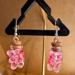 Multicolor hand crafted gummy bear jar earrings🧸