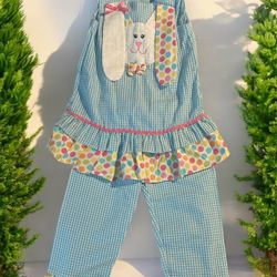 Rare Editions Blue and Multicolor Kids Easter Bunny Matching Set