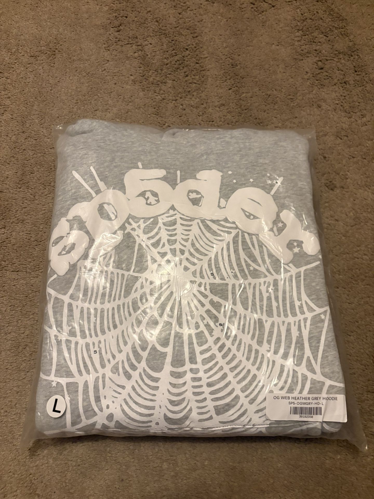 Large Grey Sp5der Hoodie