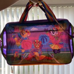 Lisa Frank Vintage Cheerleading Bears Rainbow Messenger Bag
