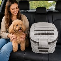 Keter By Curver Petlife Pet Carrier – Ventilated Travel Crate For Cats & Small Dogs, Up To 22 Lb., Anthracite/Dark Gray (198858)