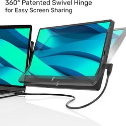 SideTrak Swivel STTL14BLA Portable Monitor | USB, Mini HDMI Port | Mac, PC, Chrome | Attachable, Portable, Dual Screen, Kickstand, Swivel Hinge