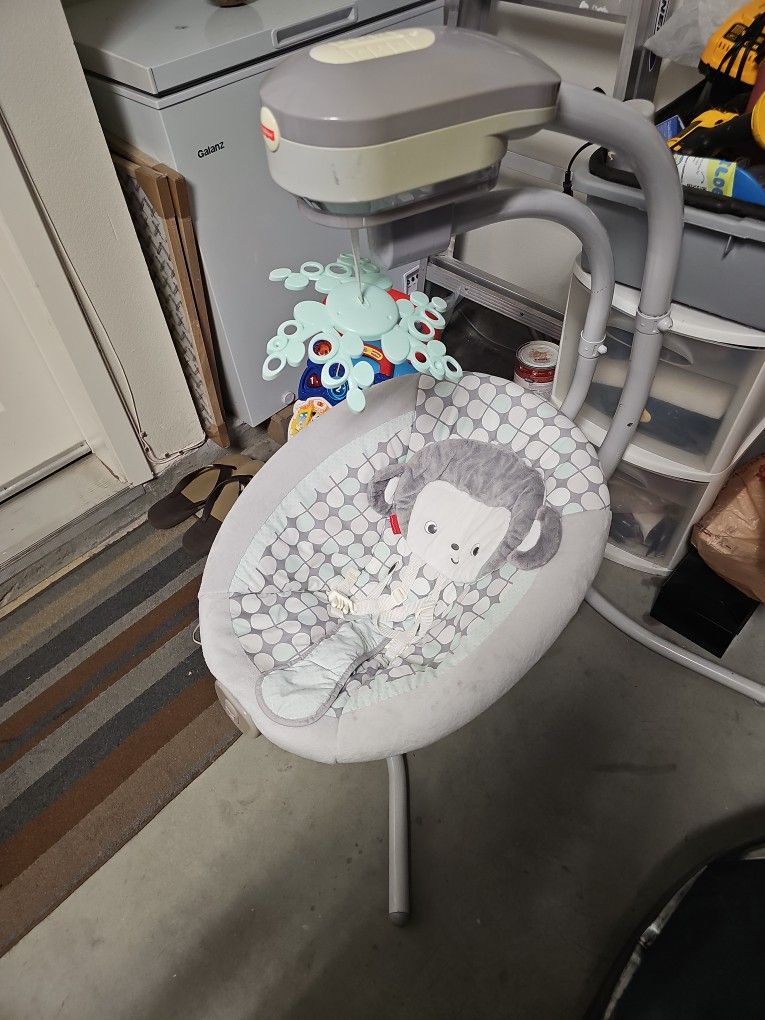 Fisher Price Monkey Baby Swinger Music And Rocker