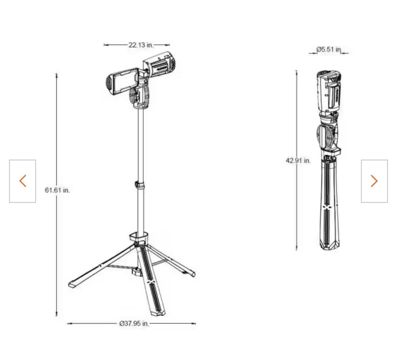 7000 Lumens Portable Corded LED Work Light with Tripod