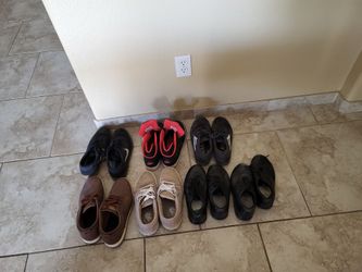 7 pairs of shoes men and ladies.