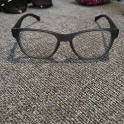 Clear Glasses Brown And Gray 