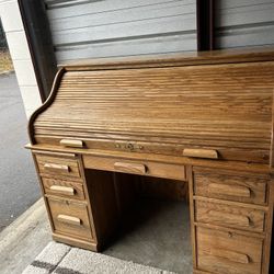 Oak Roller Shutter Table