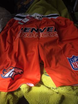 Orange Denver Broncos basketball shorts size medium