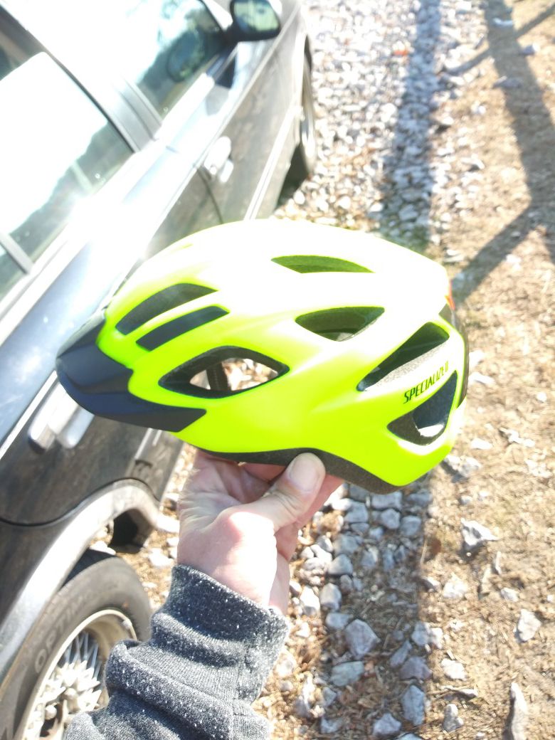 Yellow Specialized LED helmet