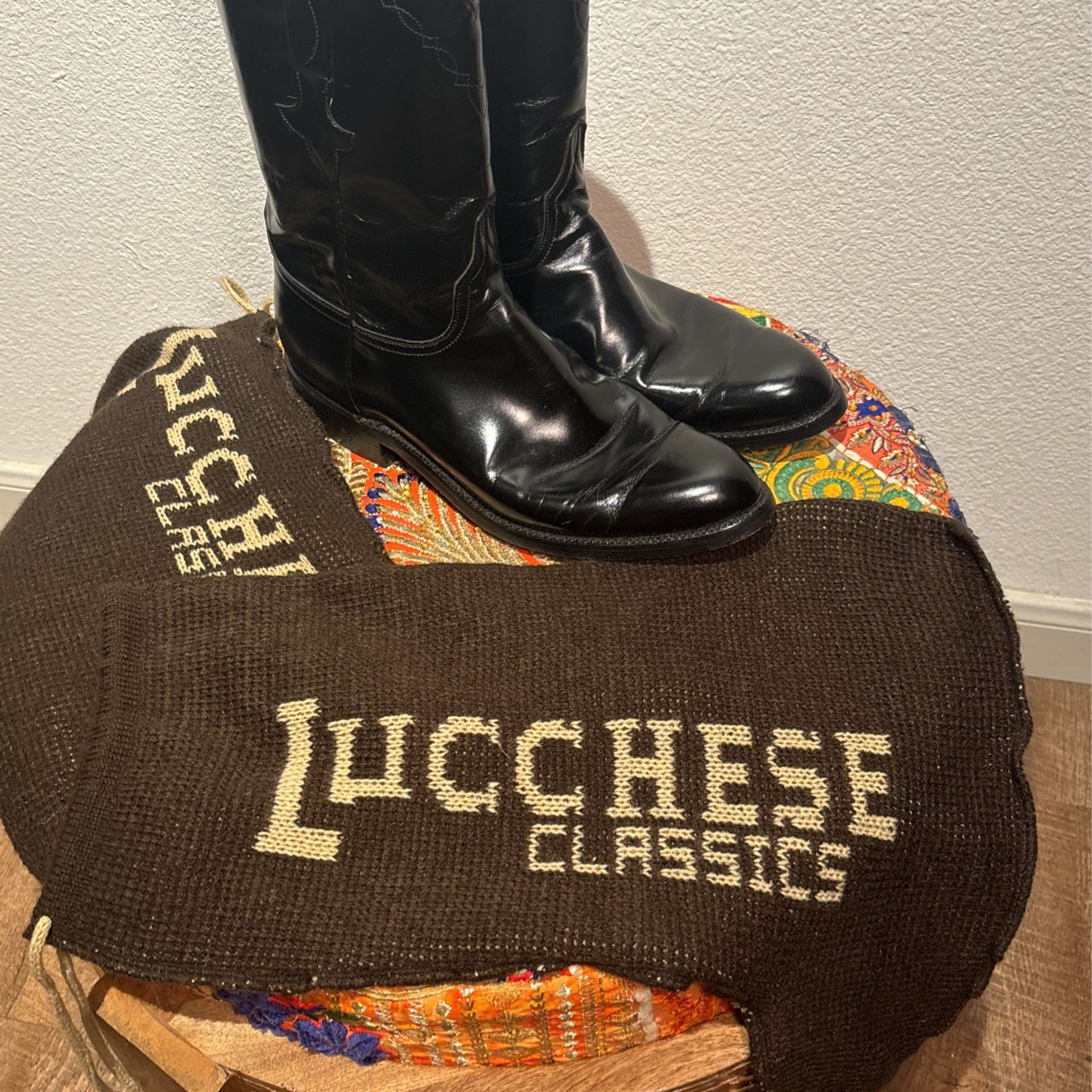 LUCCHESE Size 10 Men’s Black Boots 