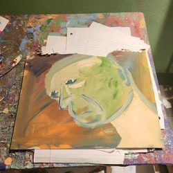 Abstract Portrait and Brush Stroke Art Prints