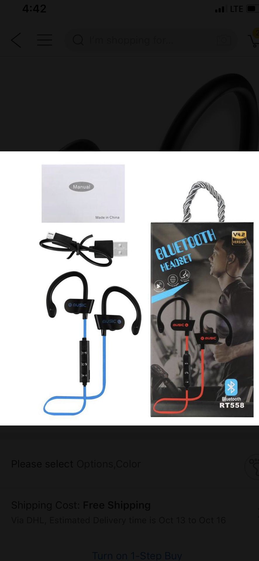 Wireless Bluetooth Sport Headphones Works Handsfree for Phone Calls and Music Compatible w/ iPhone, Samsung and all Android