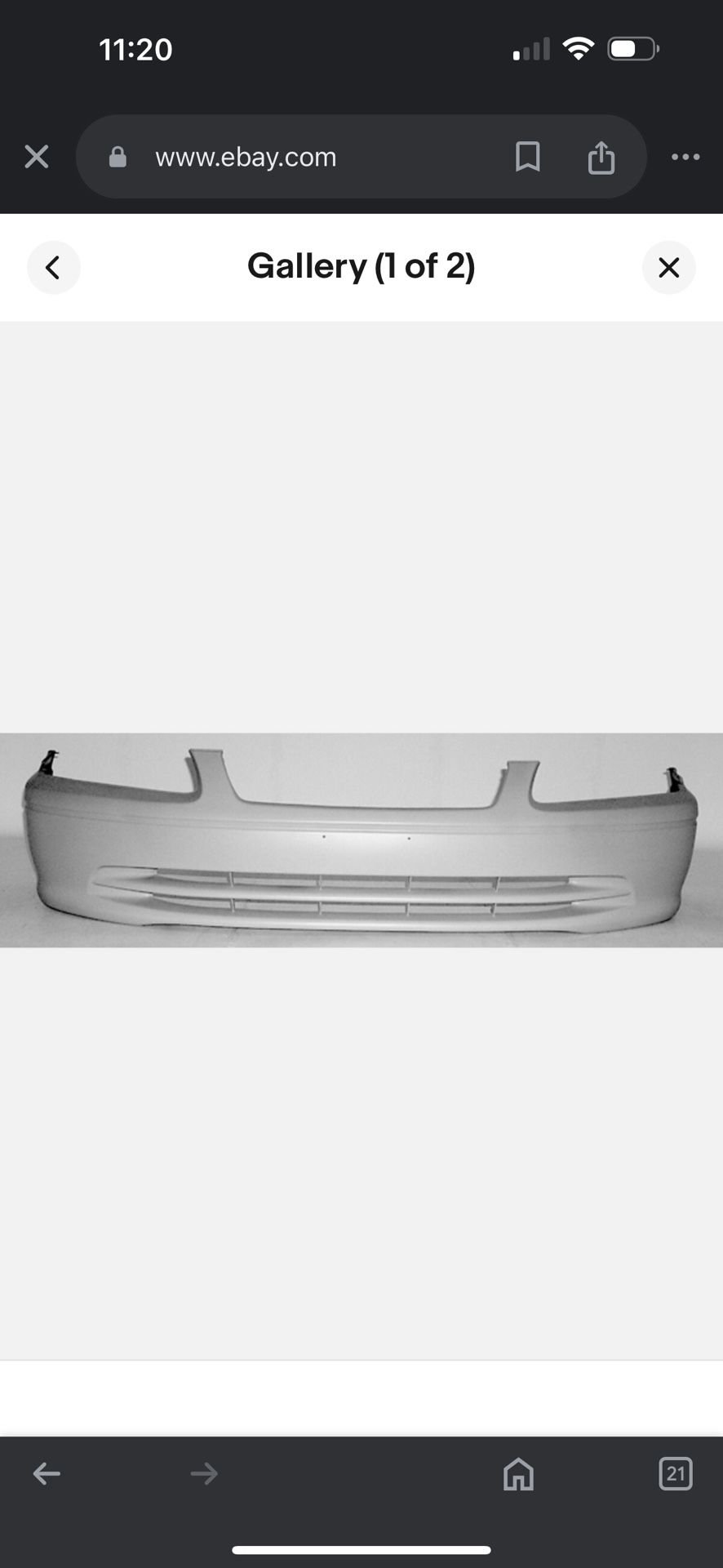 2001 Toyota Camry front and rear bumper covers