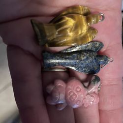 angels or rabbit stone  pendants