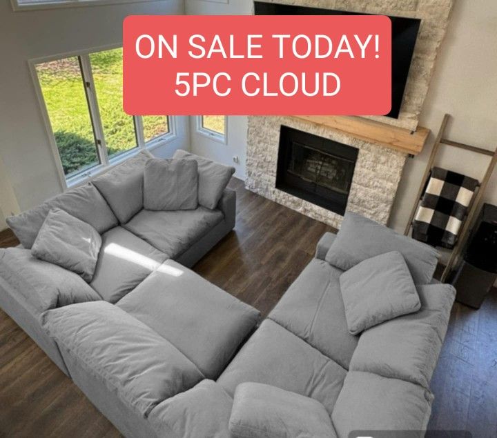 Grey Cloud Modular Sectional Couch Sofa