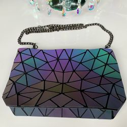 New, Light Sensitive Geometric Holographic, Unique Reflective Crossbody Bag