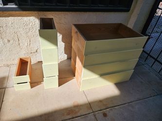 Antique 1931 Wooden Drawers, Set of 8