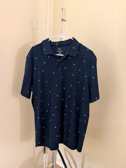 George Navy Anchor Print Polo Shirt Large