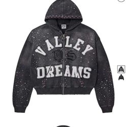 Vale Forever Classico Zip Up Hoodie Black studded jacket with tags