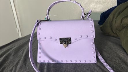 Lavender leather tote