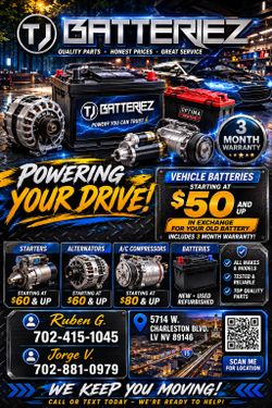 Alternator starters, AC compressor ,vehicle batteries