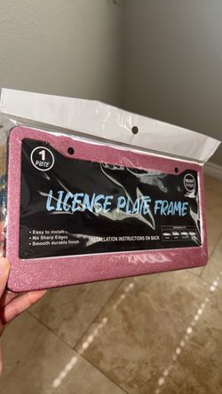 Glitter Pink License Plate Frame