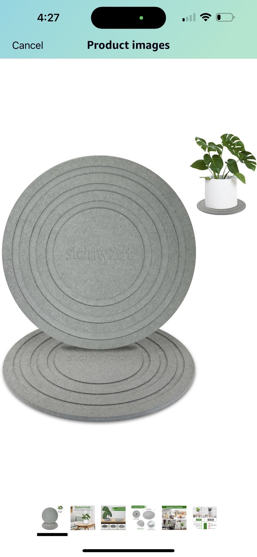 2 Pack of 8 Inch Plant Saucers for Indoors, Diatomaceous Earth Plant Trays for Indoors No Holes, Plant Trays for Pots, Stone Quick Drying Tray Plant P