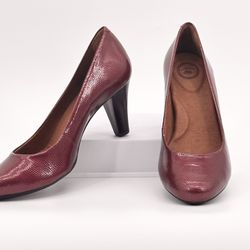 Nurture Copper Marjorie Reptile Print Pumps Heels Size 11M Burgundy Red Wine NEW