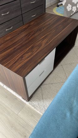 Dark Walnut and White Coffee Table