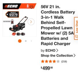 Lawn mover echo 21” 3 en 1 self propelled