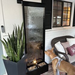 Mirror Waterfall Fountain with Stones and Lights Alpine Corporation Brand New