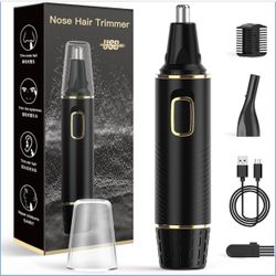 Recortadora de pelo de nariz para hombres, recortadora de pelo recargable 2 en 1, sin dolor, multifuncional, para orejas y nariz, con cuchillas de dob