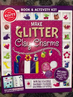 New Klutz Make Glitter Clay Charms Craft Kit