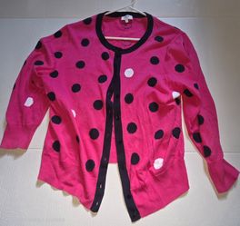 Crown & Ivy Polka Dot Cardigan Sweater