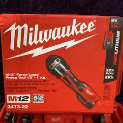 🧰🛠Milwaukee M12 Force Logic Press Tool Kit(3 Jaws Included)w/(2)1.5Ah Batteries & Hard Case-LIKE NEW!-$1,950!🛠🧰