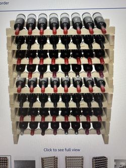 Stackable wine rack 64 bottle natural pine wood