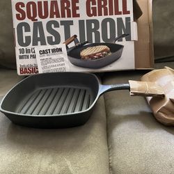 Cast Iron Square Grill Pan With Panini Press