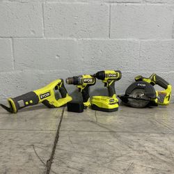 Ryobi Drill & Impact Driver, & Reciprocating & Circular Saw