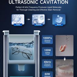 CREWORKS Ultrasonic Cleaner with Heater and Timer