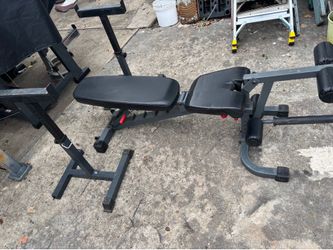 Heavy duty weight bench with rack