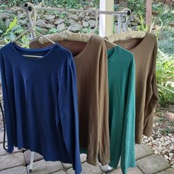 Appleseeds Long-Sleeved Tops XL 100% Cotton LOT OF 4, Bargain Priced